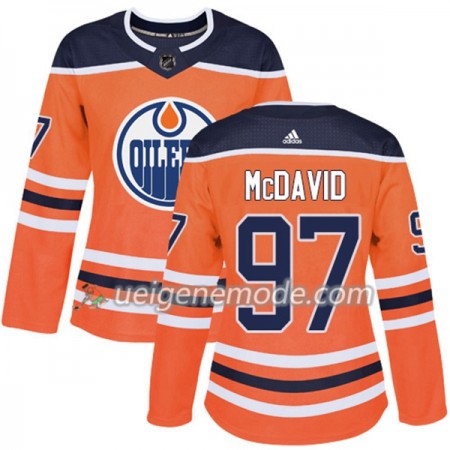 Dame Eishockey Edmonton Oilers Trikot Connor McDavid 97 Adidas 2017-2018 Orange Authentic
